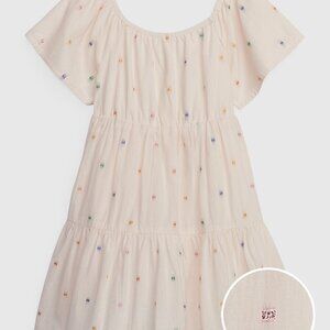 Toddler Shiny Embroidered Tiered Dress
